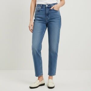 AYR High-Rise Straight Leg Jeans in Medium Blue